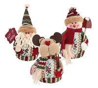 3 Pieces Christmas Sitting Ornament, Plush Santa Claus Snowman Reindeer Ornament for Christmas Table Desk Fireplace Table Decoration for Home Festival Party Decoration Supply¡