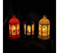 3 Pieces Christmas Storm Lanterns Decorations Snowman Santa Claus Elk Battery Operated LED Christmas Lighted Lantern for Christmas Collection Holiday Home Decoration Three Colors