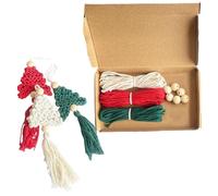 3 Pieces Christmas Tree Macrame Kit, Handmade Crochet Christmas Tree Material Set, Unique Bohemian Decoration for Bedroom Living Room, Creative Christmas Tree Macrame Kit for Beginners
