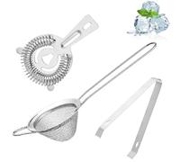 3 Pieces Cocktail Strainer, Stainless Steel Bartender Colander Filter, Cocktail Filter, Perfectly Filtered Cocktails Coffee Tea Juice & More, Versatile Kitchen Tool for Effortless Sieving