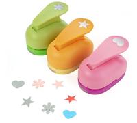3 Pieces Colorful Craft Hole Punch, Paper Punches for Crafts,Circle Cutters for Crafting, Crafts Punch Snowflake, Heart, Star Multiple Shapes,for DIY Crafting Scrapbooking, Card Making and Diy Crafts