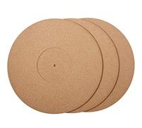 3 Pieces Cork Turntable Mats in 12 Inch x 3 mm Recessed Turntable Platter Cork Mat Cork Record Mats with High Fidelity for Vinyl LP Record Players Audiophile Reduce Noise