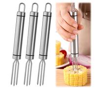 3 Pieces Corn On The Cob Holders,Stainless Steel Potato Forks,Reusable Sweetcorn Holders,Potato Fork Holder,Corn On The Cob Skewers for Barbecues,Home Cooking and Picnics Outdoor Party Camping