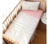 3 Pieces Cotton Toddler Sheet Set,Include Crib Fitted Sheet, Flat Sheet and Pillowcase, Cute Cartoon Baby Bedding Sheet & Pillowcase Sets for Boys and Girls (Swan)