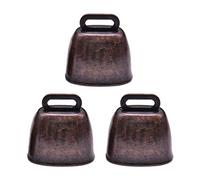 3 Pieces Cow Grazing Copper Bells Cattle Farm Animal Copper Loud Bronze Metal For Horse Sheep Goat Pet Rainbow Ball Foam Balls Pets Dog Training Treat Minis Interactive Toy Soft Balls