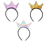 3 Pieces Crown Headband, Sequin Headband, Cute Cartoon Headband, Girls Headband, Party Headband, Clothing Accessories.