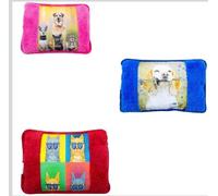 3 Pieces Decorative Electric Hot Water Bottle with Animal Prints, 22 x 17 cm, Assorted Designs in Red, Blue, Pink and Brown