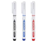 3 Pieces Deep Hole Marker Pens, Multi-purpose Deep Drill Hole Long Nib Marker, Waterproof Deep Hole Marker Pens Colorful Carpenter Pen for Woodworking Hardware Decoration, Red, Black, Blue