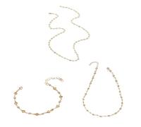 3 Pieces Delicate Heart Y Chain Necklace And Set For Ladies Holiday Body Jewelry Gifts Adjustable Length Love Themed Necklace Trio