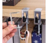 3 Pieces Desk Mount Heavy Duty Steel Hook Clamp-On Under Desks Schoolbag Hanger Organizer Hanging Hook, 2.9 * 2.1 * 8.8cm
