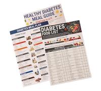 3 Pieces Diabetic Food Chart Meal Planner, Healthy Diet Food List Charts Daily Whole Grains Oats Quinoa Beans Meal Planner For Middle Aged, Elderly