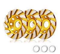 3 Pieces Diamond Cup Grinder 4 Inch Concrete Turbo Diamond Grinding Cup Wheel 12 Segs Heavy Duty Angle Grinder Wheels for Angle Grinder