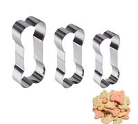 3 Pieces Dog Bone Cookie Cutter Set - Perfect for Dog Treats & Homemade Biscuits - Includes Small, Medium & Large Dog Bone Shapes - Food-Safe Steel, Durable, Easy to Demould, Ideal for Dog Lovers.