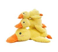 3 Pieces Dog Calming Duck Dog Toy - Yellow Plush Duck Dog Chew Toy | Durables Squeaky Dog Toys | Squeaky Interactive Dog Toys With Real Quack Sound | Dog Stuffed Animals Chew Toy For Indoor Puppy