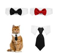 3 Pieces Dog Cat Bow Tie, Pet Tuxedo Collar, Cat Wedding Bowtie, Adjustable Formal Collar Neck Tie, Formal Pet Cats Necktie for Cats, Small Dog Wedding, Birthday Gift