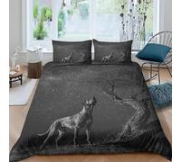 3 Pieces Dog Duvet Cover 3D Printed Starry Sky Bedding Set 2 Pillowcases Hidden zipper Microfiber Soft Quilt Cover Single Size 200x200cm for Teenagers adults b.851