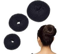 3 Pieces Donut Bun Maker Hair Bun Maker Hairstyle Diy Tool Ring Shaped Bun Maker Set For Chignon Hair Including Large, Medium And Small Black