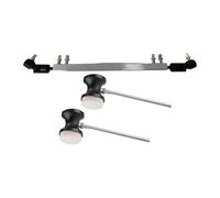 3 Pieces Double Pedal Cardan Shaft Connecting Joint for Drum Pedal with Two Bass Drum Beaters, 13.43x0.67 inch Polished Metal Shaft for Music School- Silver Black Shaft