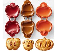 3 Pieces Dough Presser Pie Molds, Party Potluck Hand Pie Molds, Fall Apple Pumpkin and Acorn Shapes Mini Pocket Pie Maker