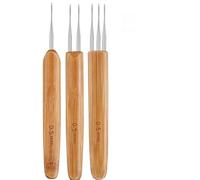 3 Pieces Dreadlocks Crochet Hooks, Crochet Hooks for Dreadlocks Hair Crochet Needles Includes 3Pcs Dreadlock Crochets for Braid Craft (Sliver, 0.5mm)