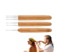 3 Pieces Dreadlocks Tool Dreadlock Crochet Hook Set Hair Crochet Needle Includes 3Pcs Dreadlock Crochets with 1 Hook 2 Hooks 3 Hooks for Braid Craft (0.5 mm)