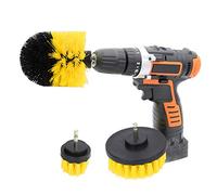 3 Pieces Drill Brush Cleaning Set Perfect for Cleaning Toilet Kitchen Bathroom Shower Tiles Sink Car (Drill Not Included)(Yellow)