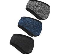 3 Pieces Ear Warmer Headband Full Cover Ear Muffs Headband Sports Headband for Outdoor Use Sports Fitness (Black, Blue, Black and Write)