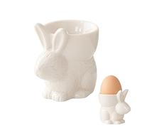3 Pieces Egg Cup Porcelain Set, Ceramic Egg Cup Stoneware for Soft or Hard Boiled Egg Holder, Egg Cup Set for Easter, Spring Decoration, Dinner, Table Decoration (White Style 2)