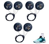 3 Pieces Elastic Laces for Trainers, Shoe Laces Elastic No Tie for Trainers Boots Shoes Quick Wear and Take Off, Automatic Twist Lock Shoelaces No Installation Required Adjustable for Unisex Users
