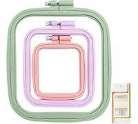 3 Pieces Embroidery Hoop, Cross Stitch Accessories,Cross Stitch Hoopfor Art Craft Handy Sewing (Multicolor),with Gold Eye Embroidery Needles