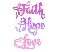 3 Pieces English Words Letters Metal Cutting Dies for Card Making Faith Hope Love Alphabets Metal Die Cuts Template Stencil Punch Mould for DIY Scrapbooking Paper Crafting Handmade Crafts Album Decor