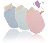 3 Pieces Exfoliating Gloves, Korean Exfoliating Gloves, Deep Exfoliating Gloves, Effective Exfoliating Dead Skin for Home Spa, Bath & Sauna