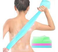 3 Pieces Exfoliating Washcloth Japanese Body Back Scrubber, Blue+Pink+Green | Korean Exfoliating Luffah Towel, Beauty Shower Loofah, Luffa Sponge Cleaner, Scrub Wash Cloth, for Men Women