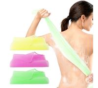3 Pieces Exfoliating Washcloth Japanese Body Back Scrubber Korean Exfoliating Luffah Towel Beauty Shower Loofah Luffa Sponge Cleaner Scrub Wash Cloth for Men Women Dead Skin Remove (Yellow+Pink+Green)