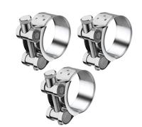 3 Pieces Exhaust Clamp, T Bolt Hose Clamps 74-79mm 304 Stainless Steel Hose Clips Heavy Duty Bolt Clip Exhaust Pipe Clamp for Motorcycle Car Water Pipe Attachment