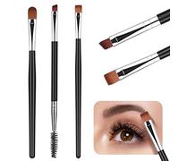 3 Pieces Eyebrow Brush Set Duo Eye Brow Spoolie Angled Eyeshadow Eyeliner Precision Flat Definer Small Shader for Women Girls
