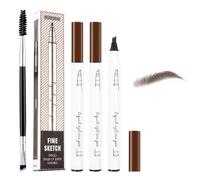 3 Pieces Eyebrow Pencil, Eyebrow Pencil, Hair Drawing and Eyebrow Colour, for Quick Morning Routine and Weddings, Brown Pens with a Brush
