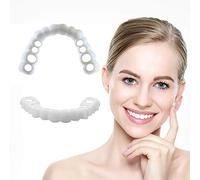 3 Pieces Fake Teeth Veneers Cosmetic Denture Veneers Instant Perfect Smile Teeth Temporary Braces Cover The Imperfect Teeth for Confident Smile in Minutes 3 Upper And 3 Lower