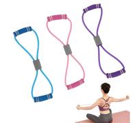 3 Pieces Figure 8 Resistance Band, Saludea Resistance Band with Handles Stretch Fitness Strap for Full-Body Exercise Strength Training Home, Gym (Pink + Purple + Blue)