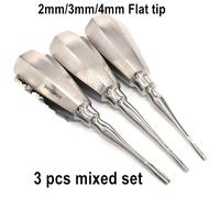 (3 pieces flat mixed) Dental Tongue Scraper Quite Minimally Invasive Tooth Extraction Tools Tooth Extracting Elevator Root Elevator