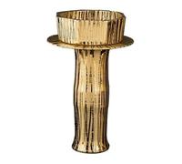 3-Pieces Floor Standing Column Basin Vanity Sink, Luxury Golden Sink Combo with Faucet & Drain and Mirror,A-One Size