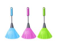 3 Pieces Fluffy Kitchen Duster, Computer Keyboard Brush, Microfiber Hand Duster, Window Duster, Duster for Cleaning, Soft Dusting Tool (Green, Rose Red, Blue)