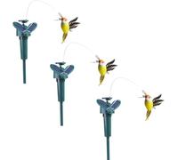 3 Pièces Fluttering Solar Hummingbird | Solar Or Battery Operated Flounding Hummingbird | Solars Powered Fluttering Hummingbirds | Wobble Flutterings Bird For Garden, Yard