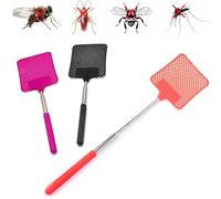 3 Pieces Fly Swatter, Elastic Fly Swatter, Pest Control with Built-in Mosquito Scraper for Flies, Wasps, Mosquitoes and Other Insects