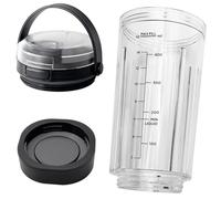 3 Pieces for Ninja Blast Portable Blender Replacement Parts, 530ml Blending Vessel Cup with Sip Spout Lid & Bottom Cap Compatible with Ninja Blast BC151 BC100 Series Mini Blender