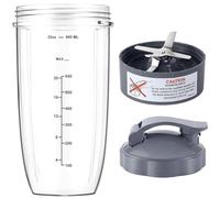 3 Pieces for Nutribullet Blender Replacement Parts, 950ml Tall Cup with Flip-top Lid & Extractor Blade Compatible with nutribullet Blender 900 600 Series