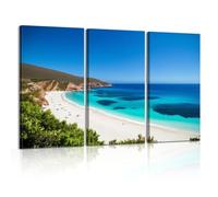 3 Pieces Framed Canvas Wall Art Paintings Ocean Waves Blue Sea Summer Seascape Nordic Scandinavian Tropical Modern Abstract Canvas Wall Decoration Pictures Wall Prints for Living Room, Bedroom