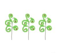 3 Pieces Furry Vine Holiday Decorations With Bells For Christmas Tree Mantel Banister Seasonal Styling(Green)