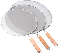 3 Pieces Grease Splatter Screen for Frying Pan, Splatter Guard Mesh Stainless Steel Grease Guard Shield for Kitchen Frying Pan Cooking Supplies Set of 9.8", 11.5" and 13" inch