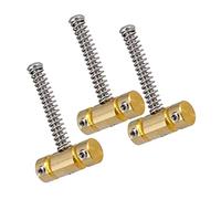 3 Pieces Guitar Compensated Bridge Brass Saddles Set Guitar Bridge Saddles Brass Set for Vintage Style Electric Guitar Parts